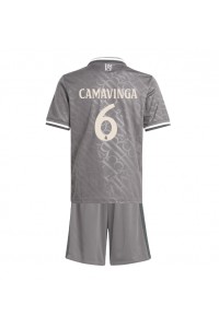 Fotbalové Dres Real Madrid Eduardo Camavinga #6 Dětské Třetí Oblečení 2024-25 Krátký Rukáv (+ trenýrky)